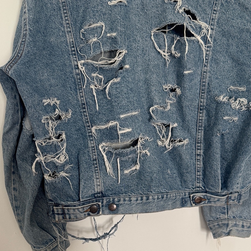 Distressed Denim Jacket - Picture 6 of 7